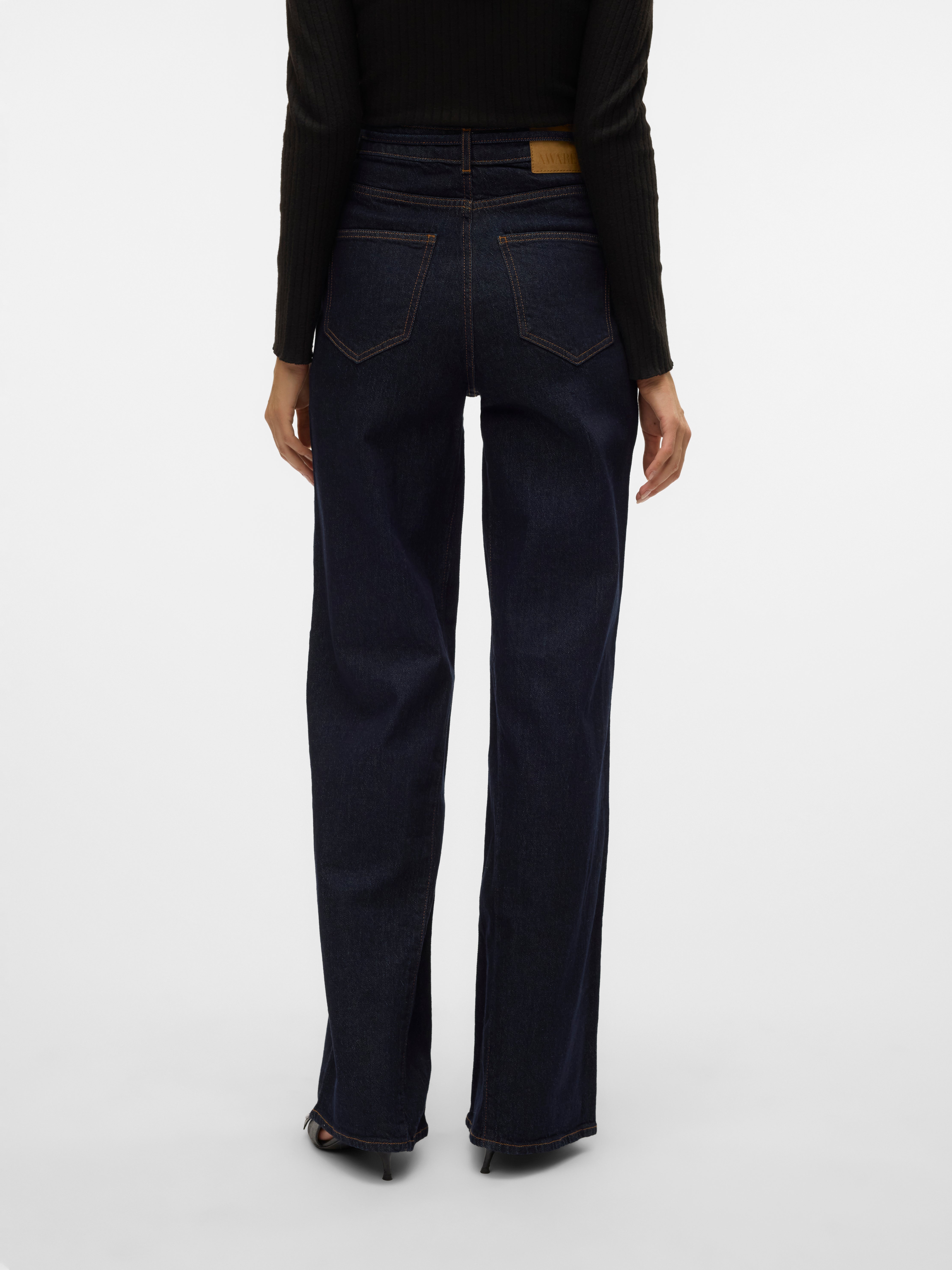 AWMADDIE Hohe Taille Weiter Beinschnitt Jeans