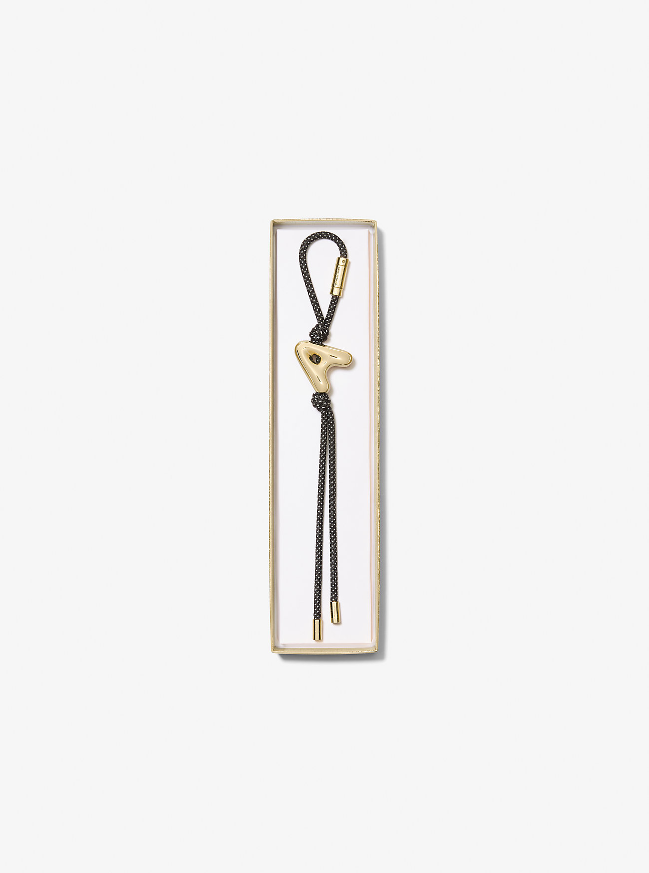 Initial Gold-Tone and Speckled Cord Bag Charm - 18K GOLD