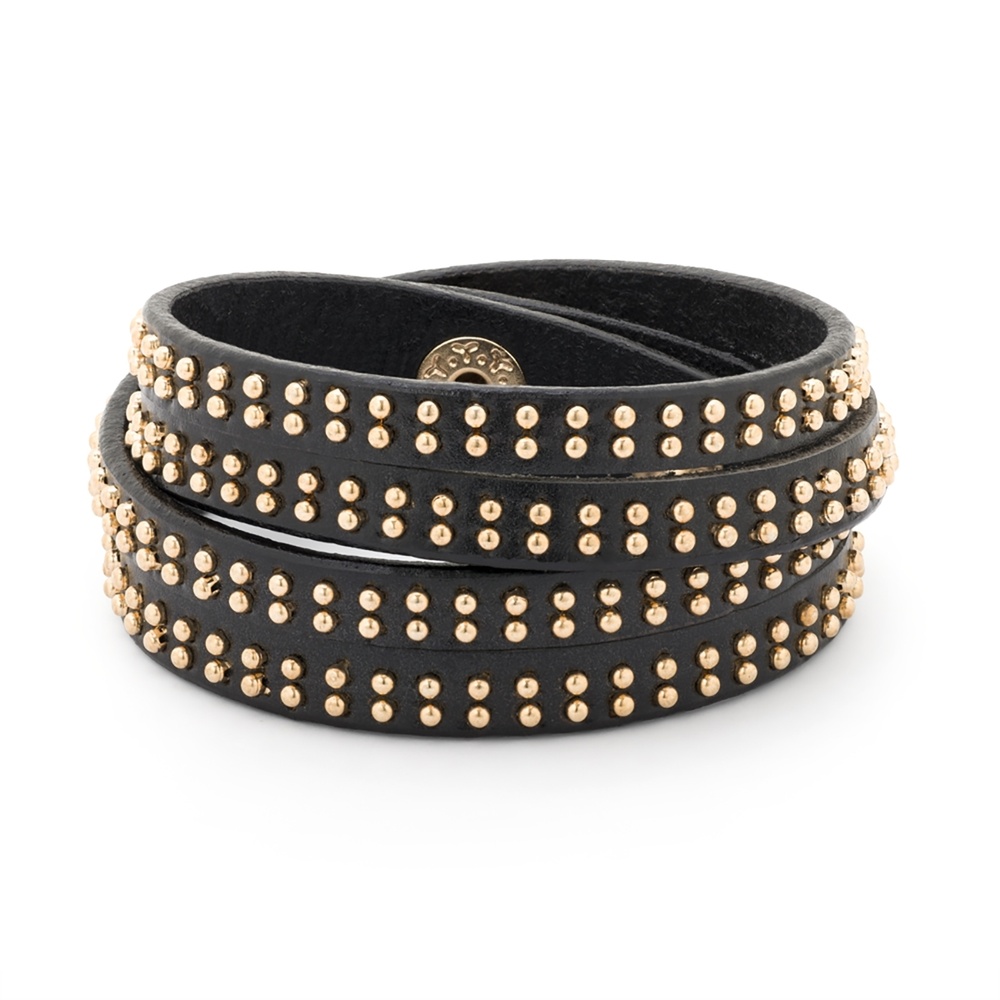 Pippa&Jean Bracelet cuir nappa Cuir en Noir Bracelet