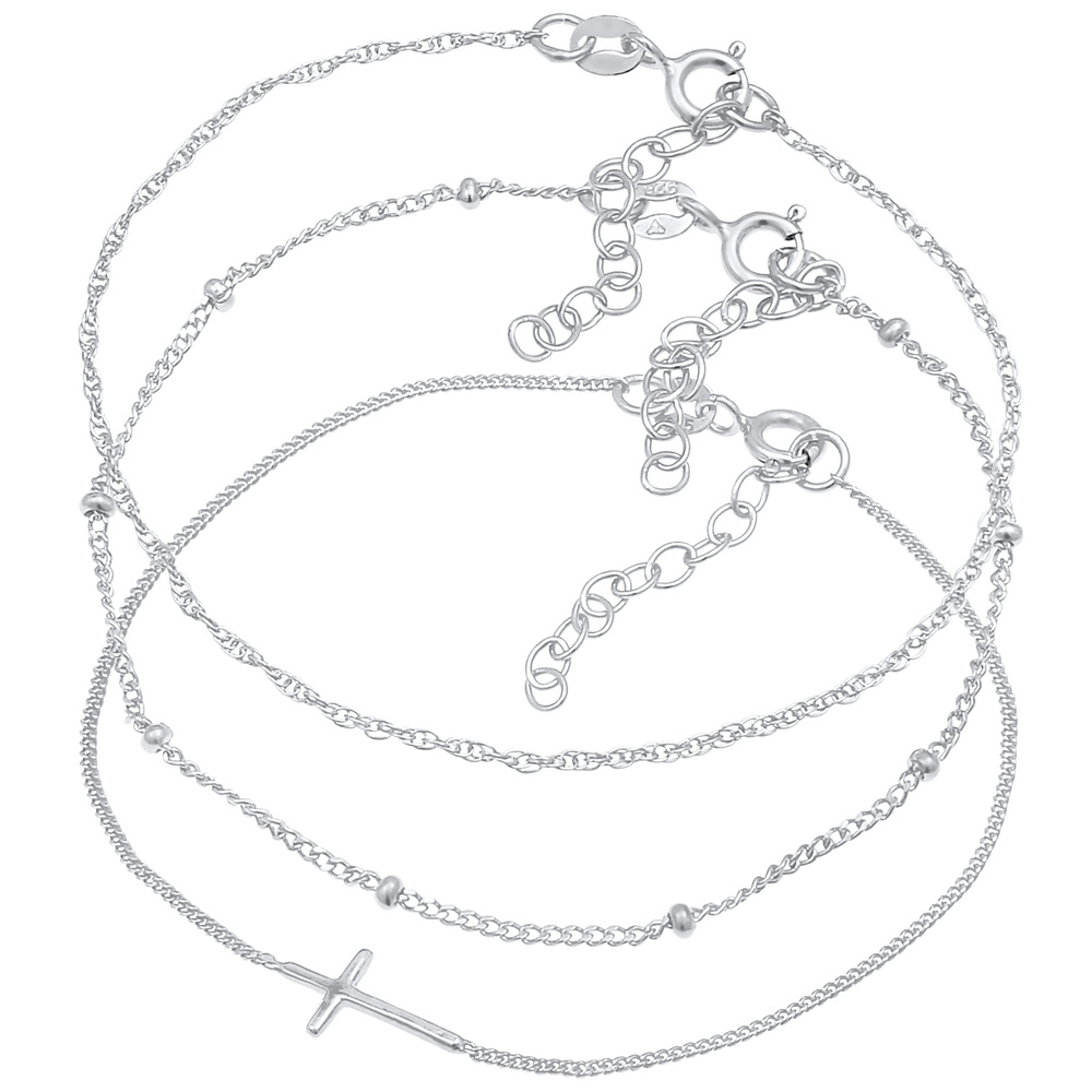 Elli Elli Bracelet Femmes torsadé boule de conception de la croix par 3 set en argent  Bracelet