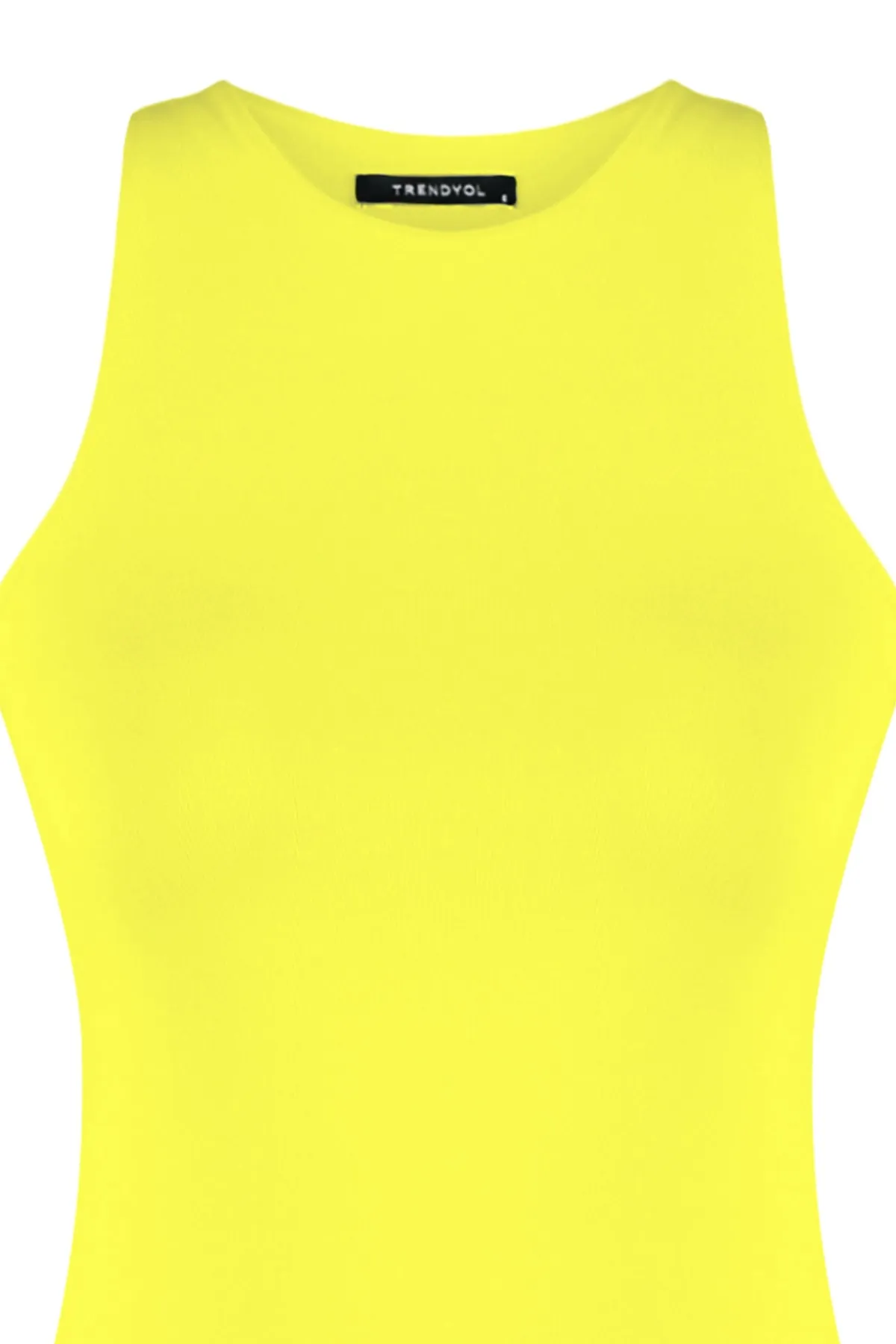 Trendyol Collection  Gelber Neckholder-Body aus Strick mit flexiblem Druckknopfverschluss TWOSS20BD0044