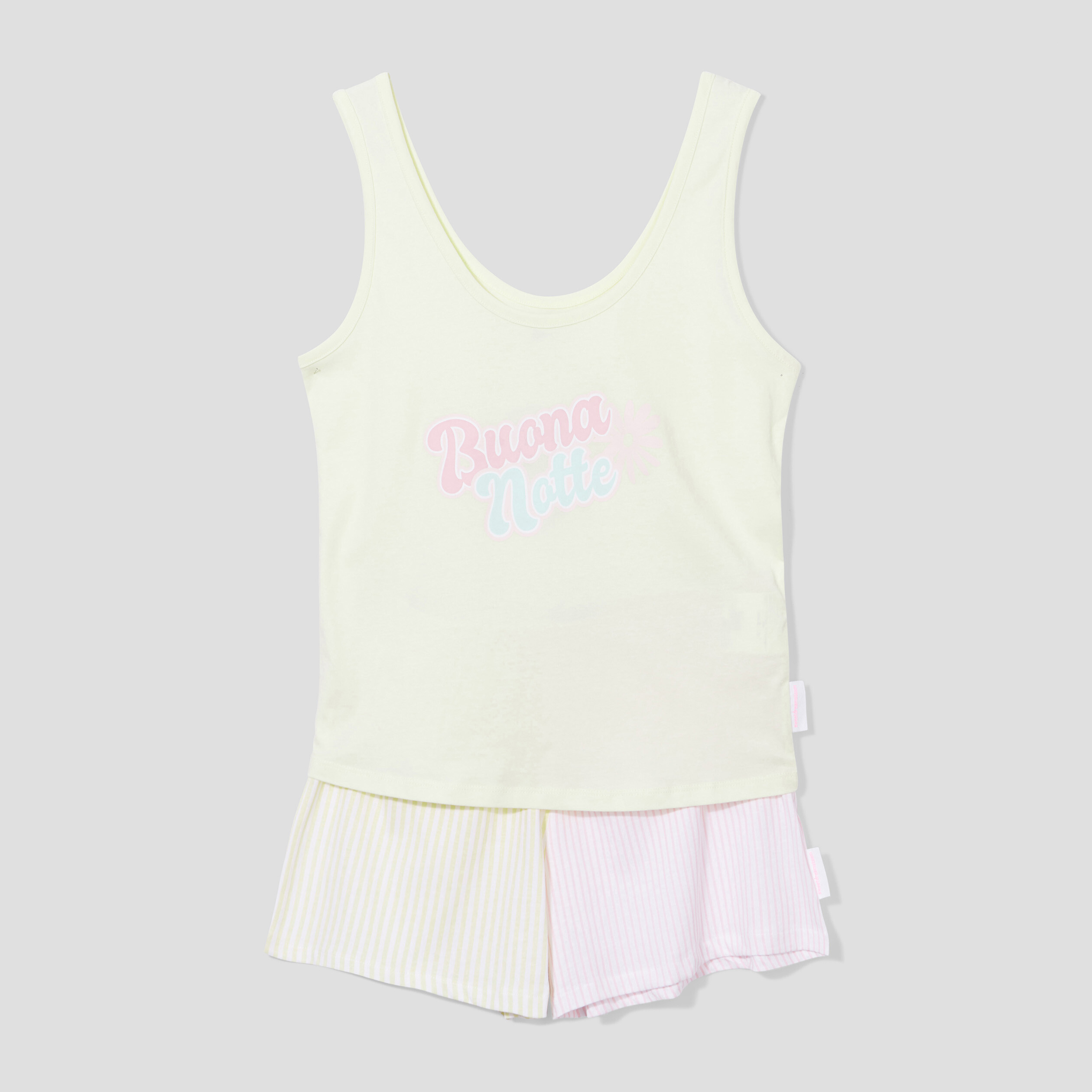 Ensemble pyjama short 2 pièces coton blanc femme | La Halle
