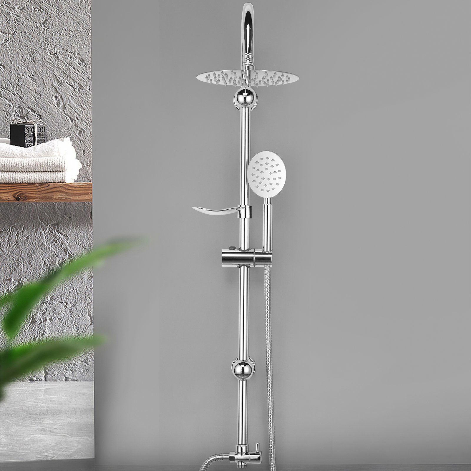 BlingBin Duschsystem Regendusche set Handbrause Duschset Badezimmer Duscharmatur, Höhe 96 cm, 2 Strahlart(en), Komplett-Set, 1 tlg., Einfache Montage, Mit Seifenablage