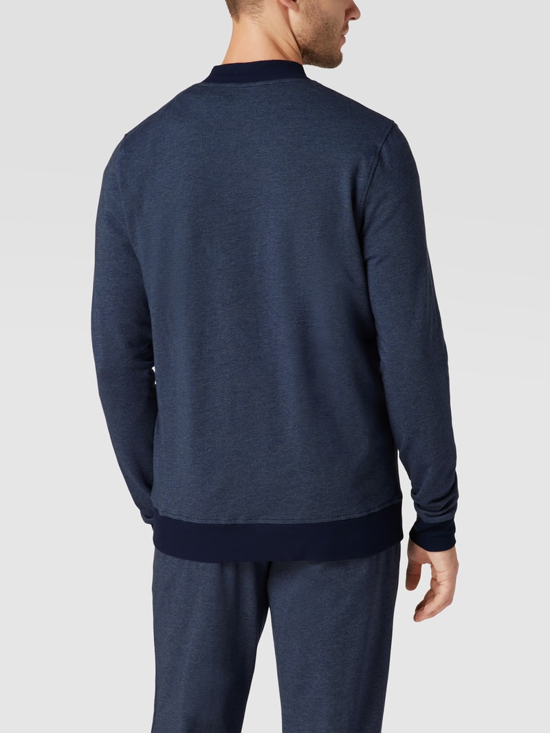 Sweatjacke mit Stehkragen Modell 'Mix + Relax' in jeans