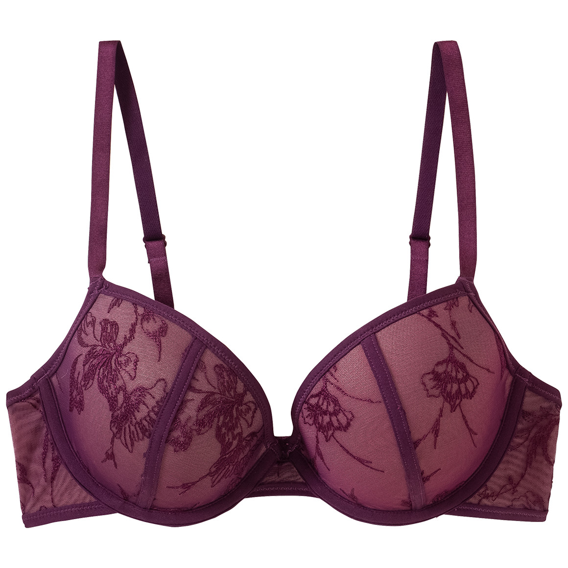 Damen Bügel-BH mit floraler Stickerei