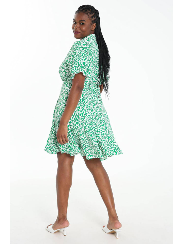 Paprika Kleid in Grün/ Weiß günstig kaufen