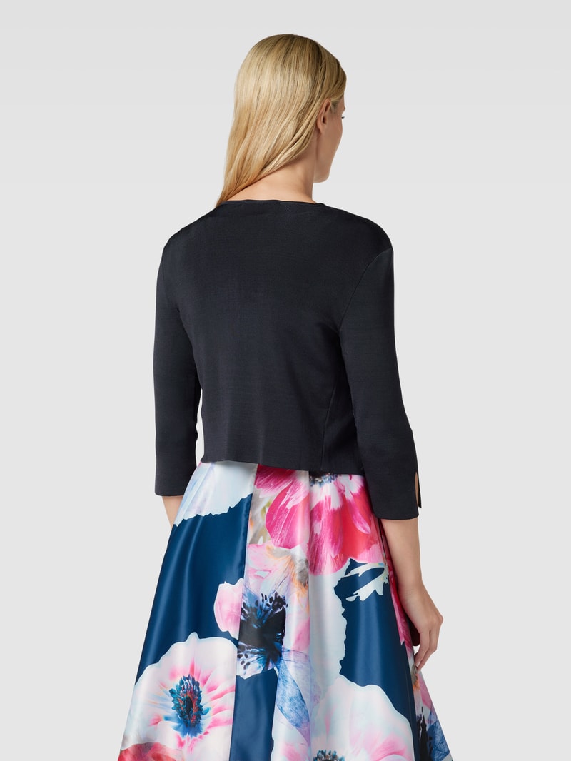 Cropped Jacke aus Viskose-Mix in dunkelblau