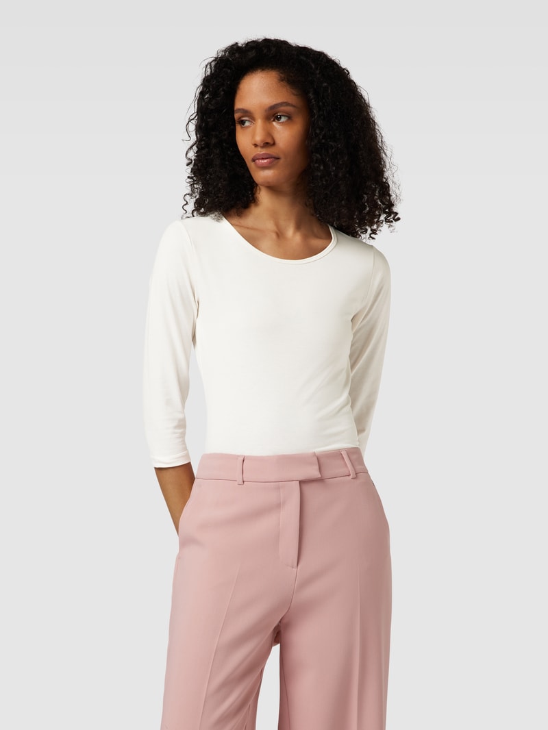 Longsleeve mit 3/4-Arm im unifarbenen Design Modell 'Pylle' in offwhite