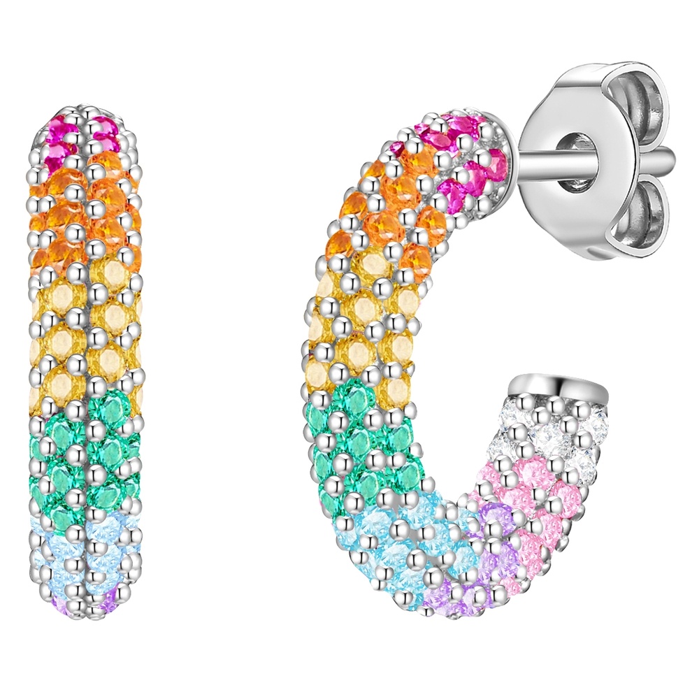 Glanzstücke München Créoles en argent Argent sterling Oxyde de zirconium (CZ) en Argent Boucles d'oreilles