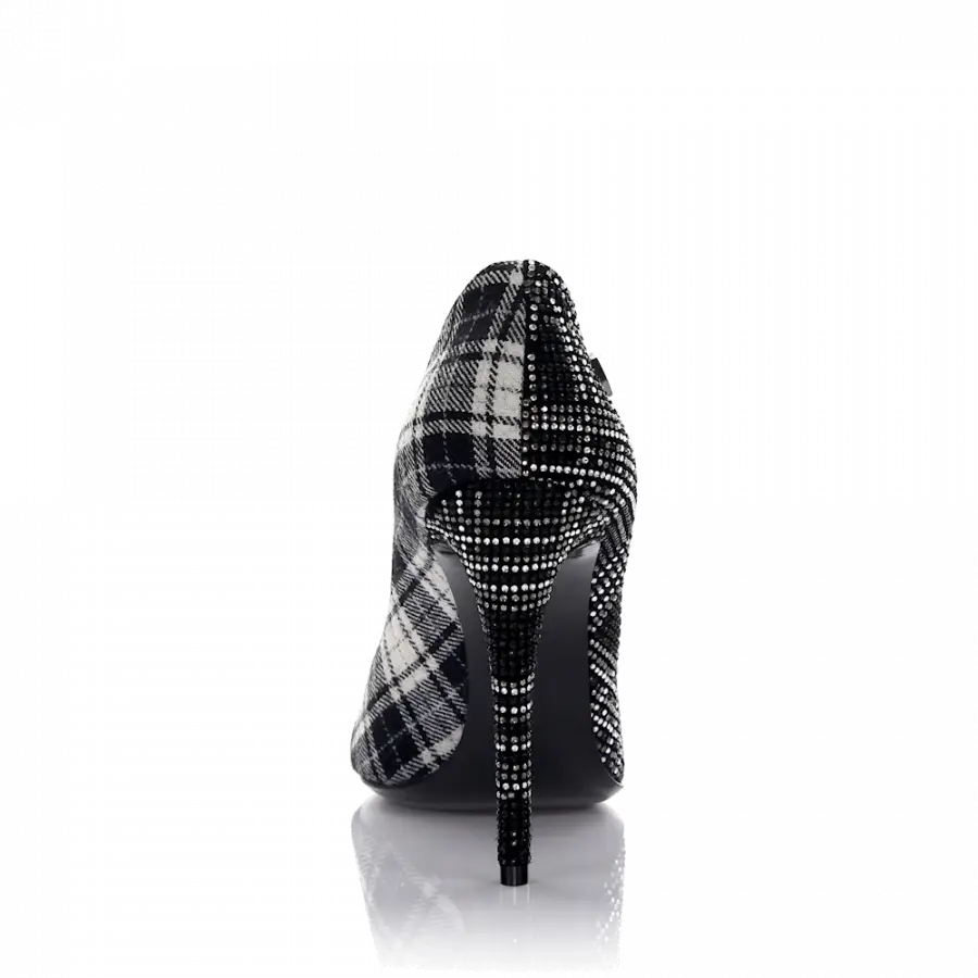 Philipp Plein - Pumps Scottish Diamond Leder schwarz Stoff Strass - schwarz
