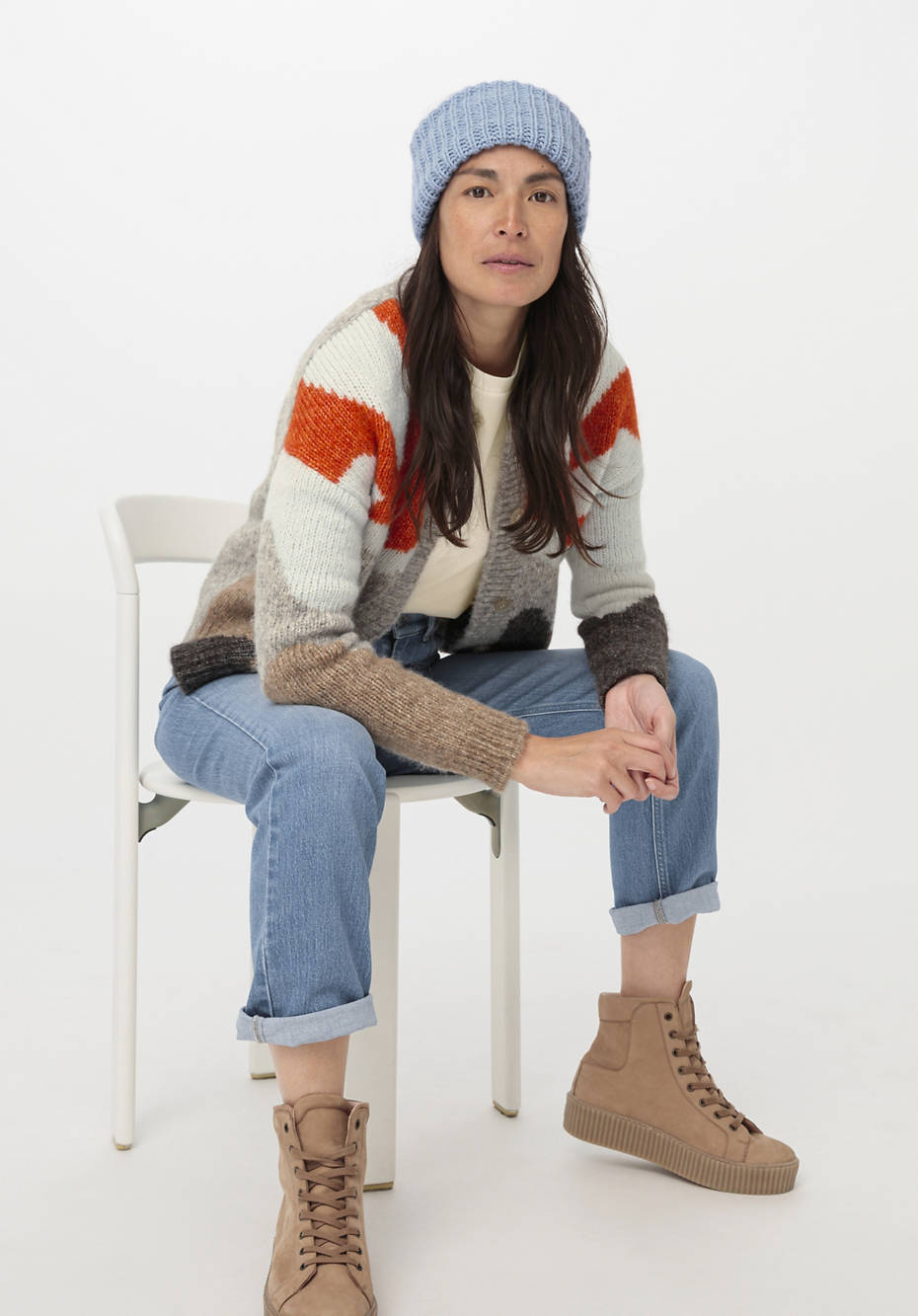 Strickjacke aus Alpaka mit Bio-Baumwolle