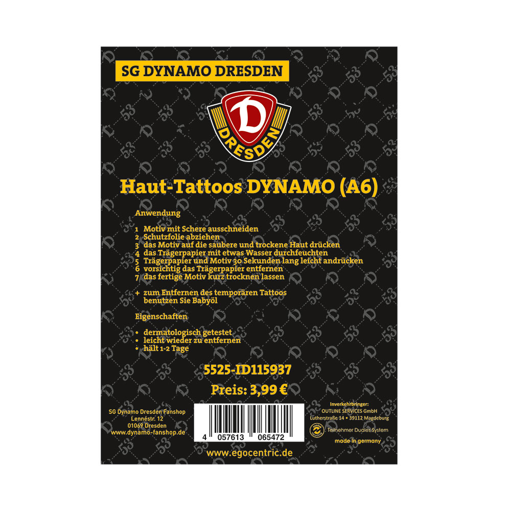 Haut-Tattoos DYNAMO (A6)