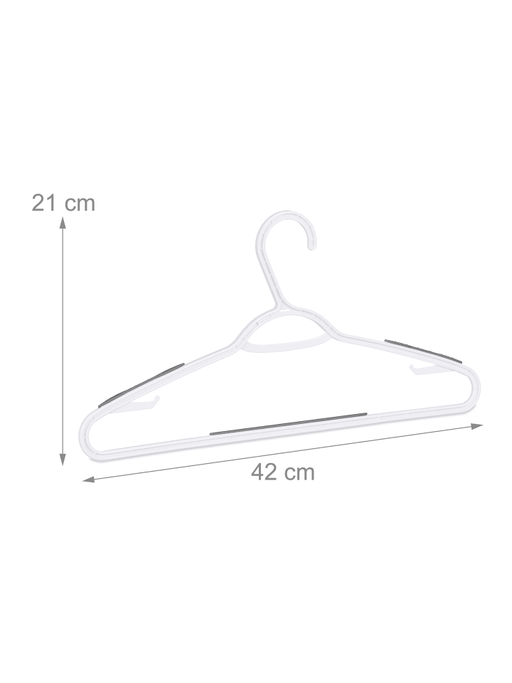 relaxdays 20x Antirutsch-Kleiderbügel in Weiß günstig kaufen onesize