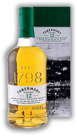 Tobermory 12 Years Tobermory 12 Years Leicht süß und floral. Alter 12 J. - 0,7	 Liter - Vol 46,3%