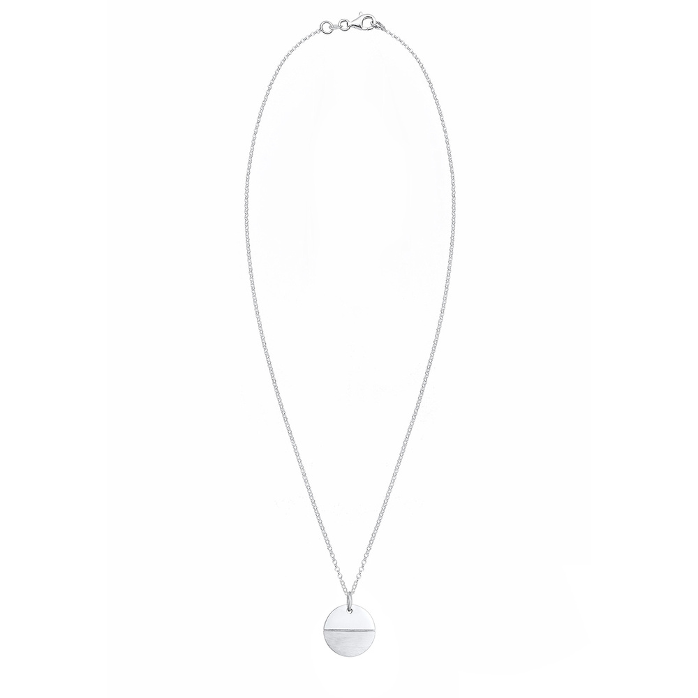 Elli Elli Collier Pendentif plaquette pour dames Look Geo Matte en 925/1000 argent mas Bijoux