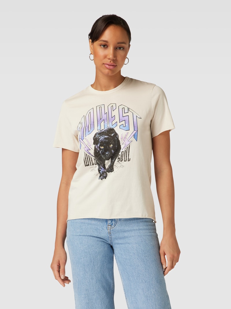 T-Shirt mit Motiv-Print Modell 'LUCY' in offwhite
