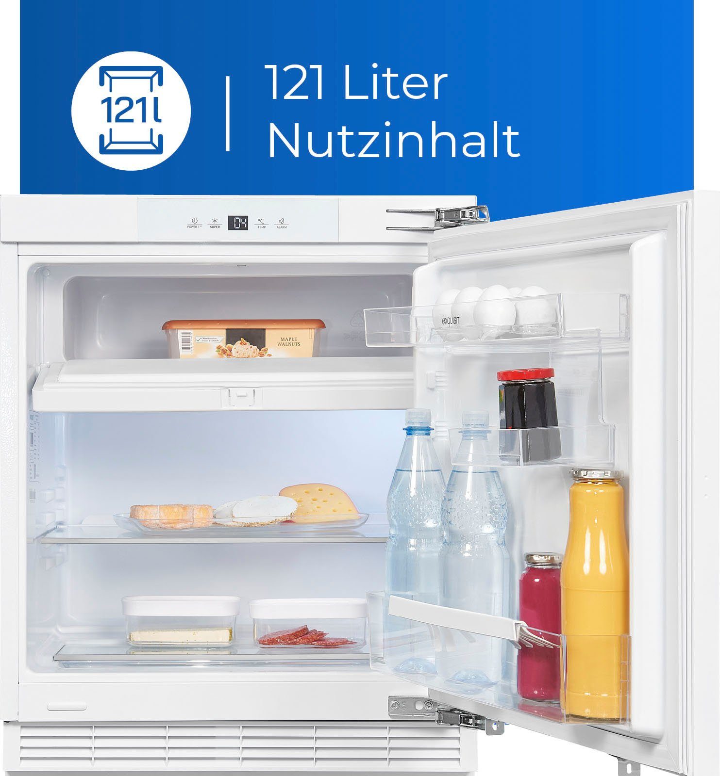 exquisit Einbaukühlschrank UKS130-4-FE-010D, 81,8 cm hoch, 59,5 cm breit