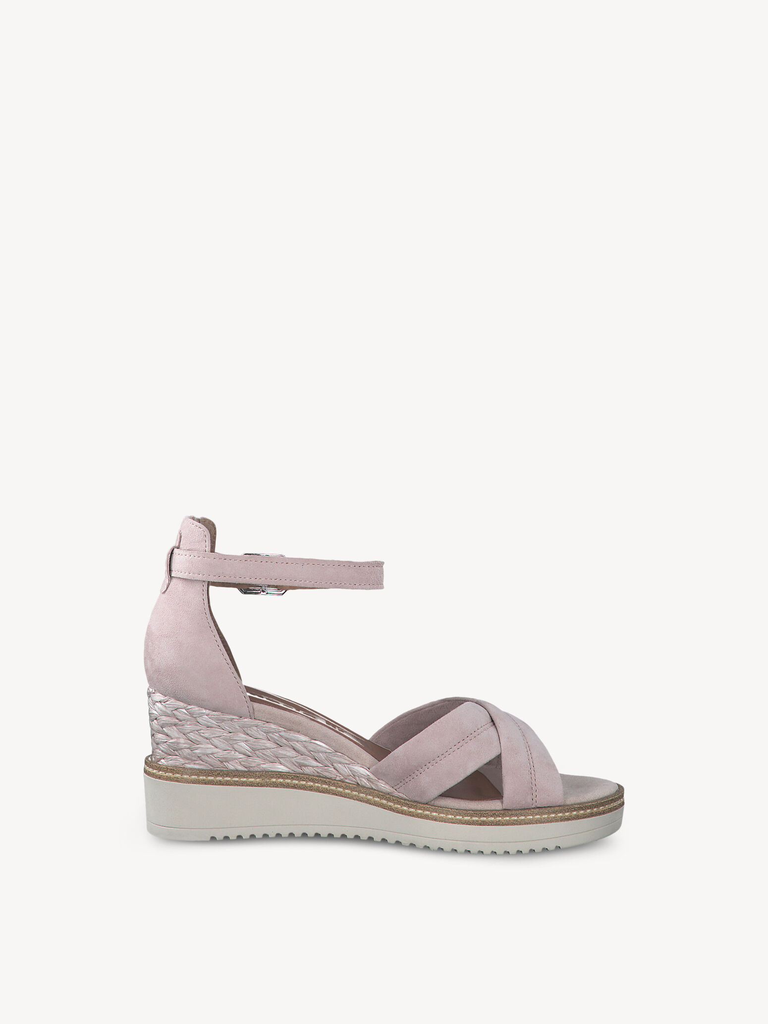 Sandale à talon en cuir - beige
