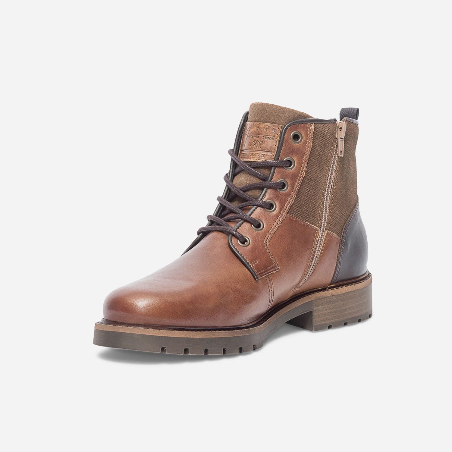 Boots cognac en cuir