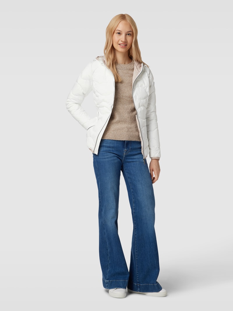 Jacke mit Label-Details in offwhite meliert