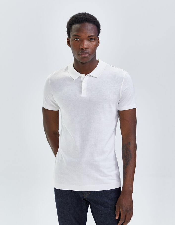Polo off white coton modal Homme
