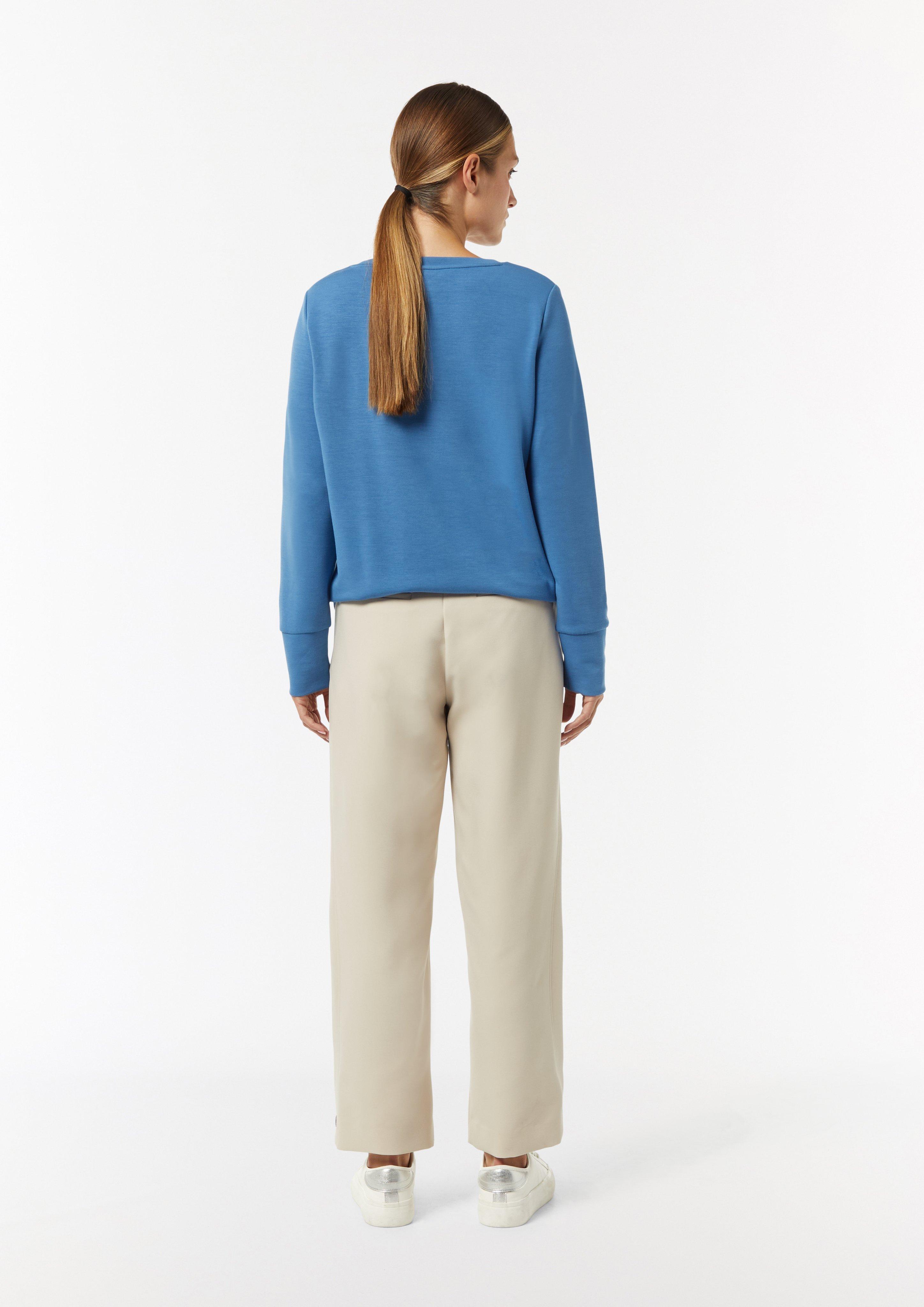 Sweatshirt mit Tunnelzug im Saum - blau