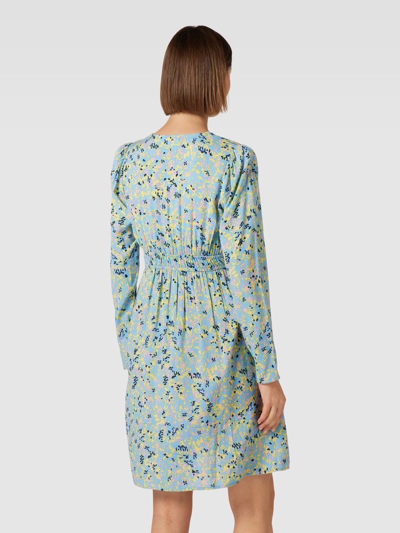 Knielanges Umstands-Kleid im Wickel-Look Modell 'Renee' in hellblau