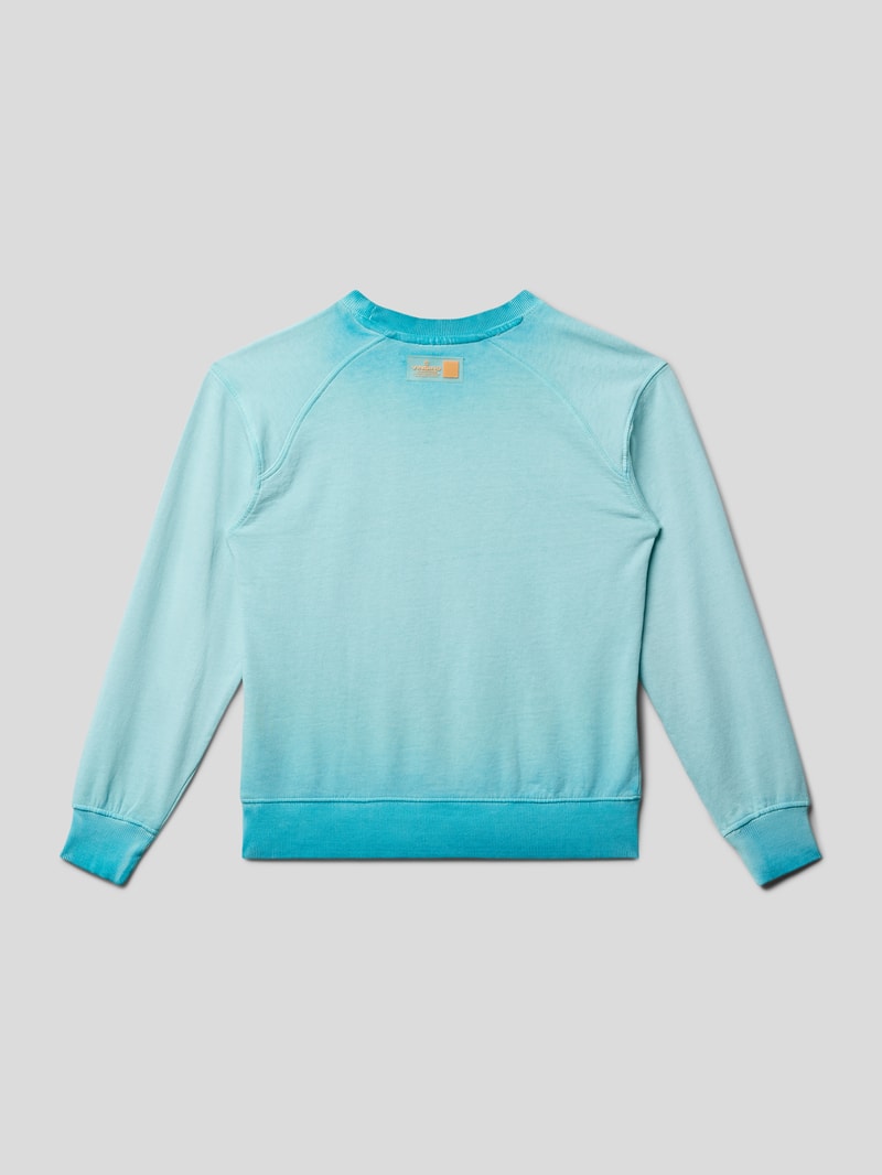 Sweatshirt mit Label-Print Modell 'NOY' in hellblau