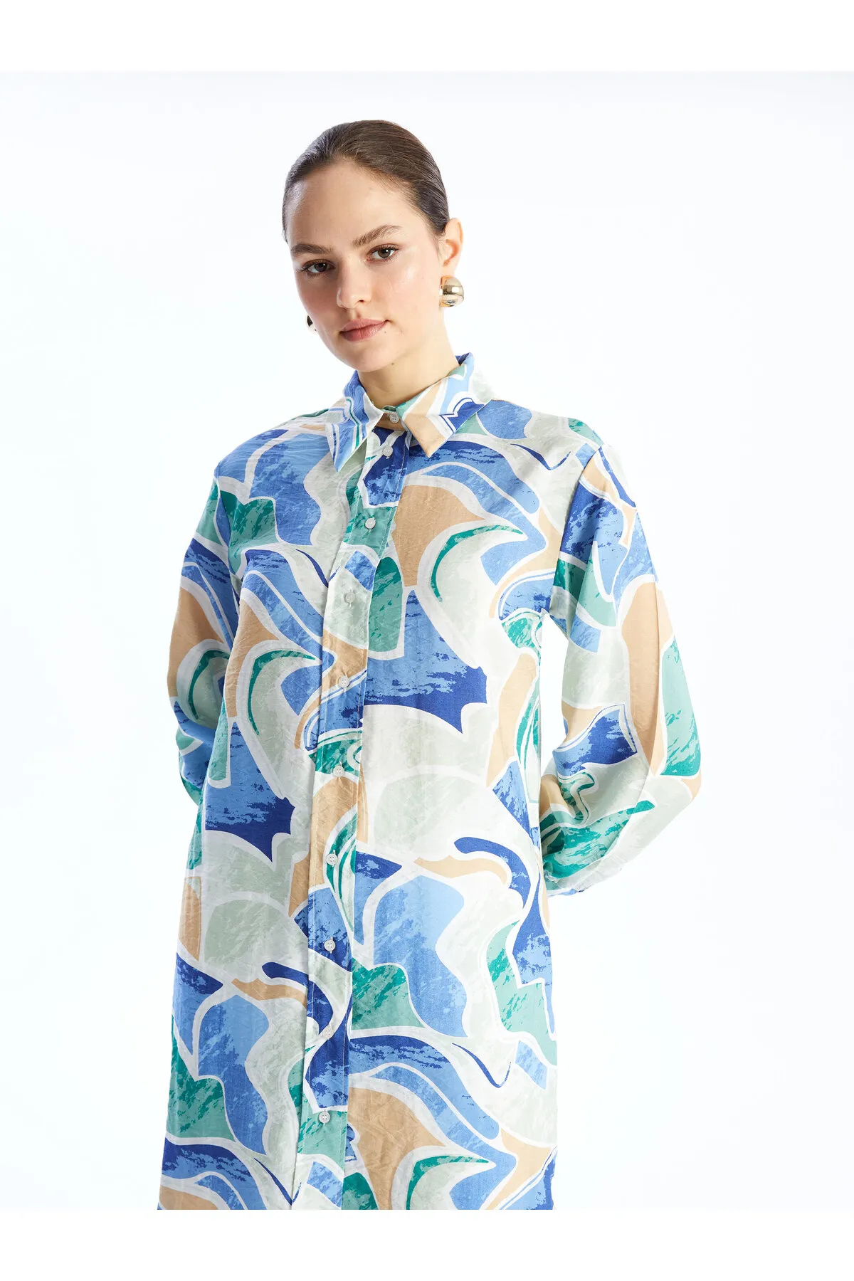 LC Waikiki  Gemusterte Langarm Damen Shirt Tunika