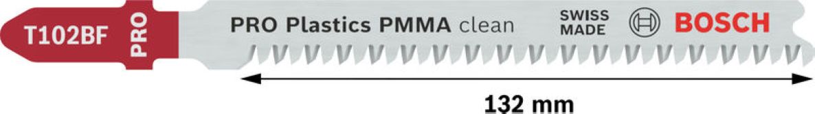 Bosch Blue Accessories 2608655102 PRO Plastics PMMA clean T102BF λάμα σέγας, 92 mm, 2 τεμαχίων