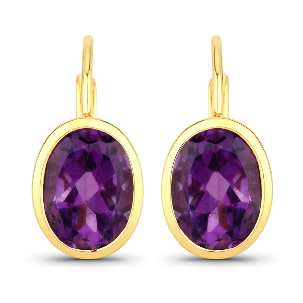 Rafaela Donata Boucles doreilles Argent sterling Améthyste en Or jaune Bijoux