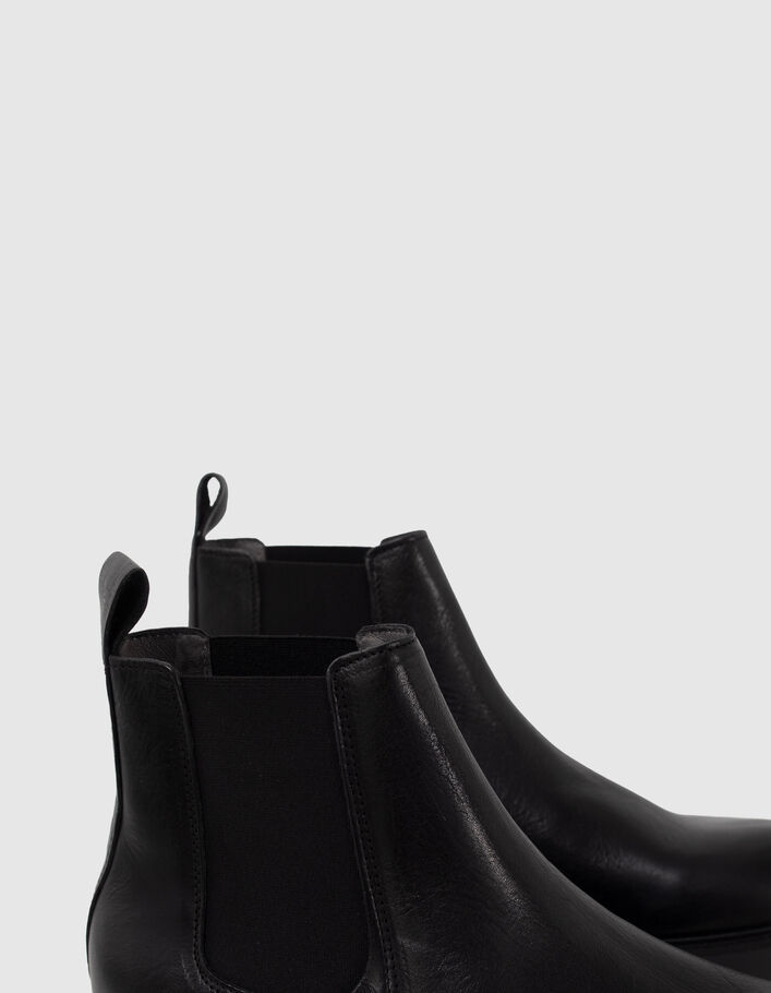Chelsea boots noires en cuir semelles crantées Homme