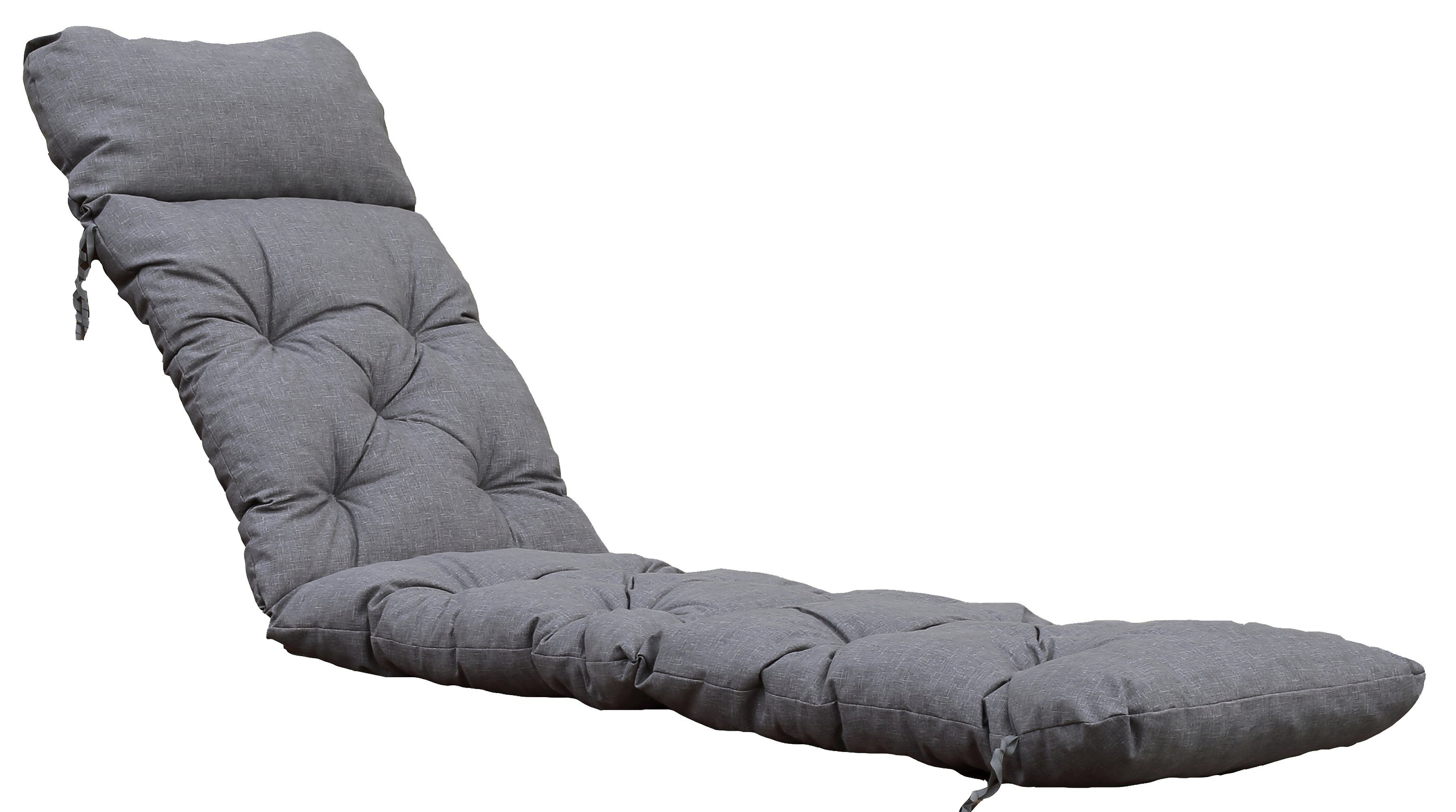Home Feeling Liegenauflage Deckchair Sitzkissen Sitzpolster für Liege, 195x49 cm hellgrau