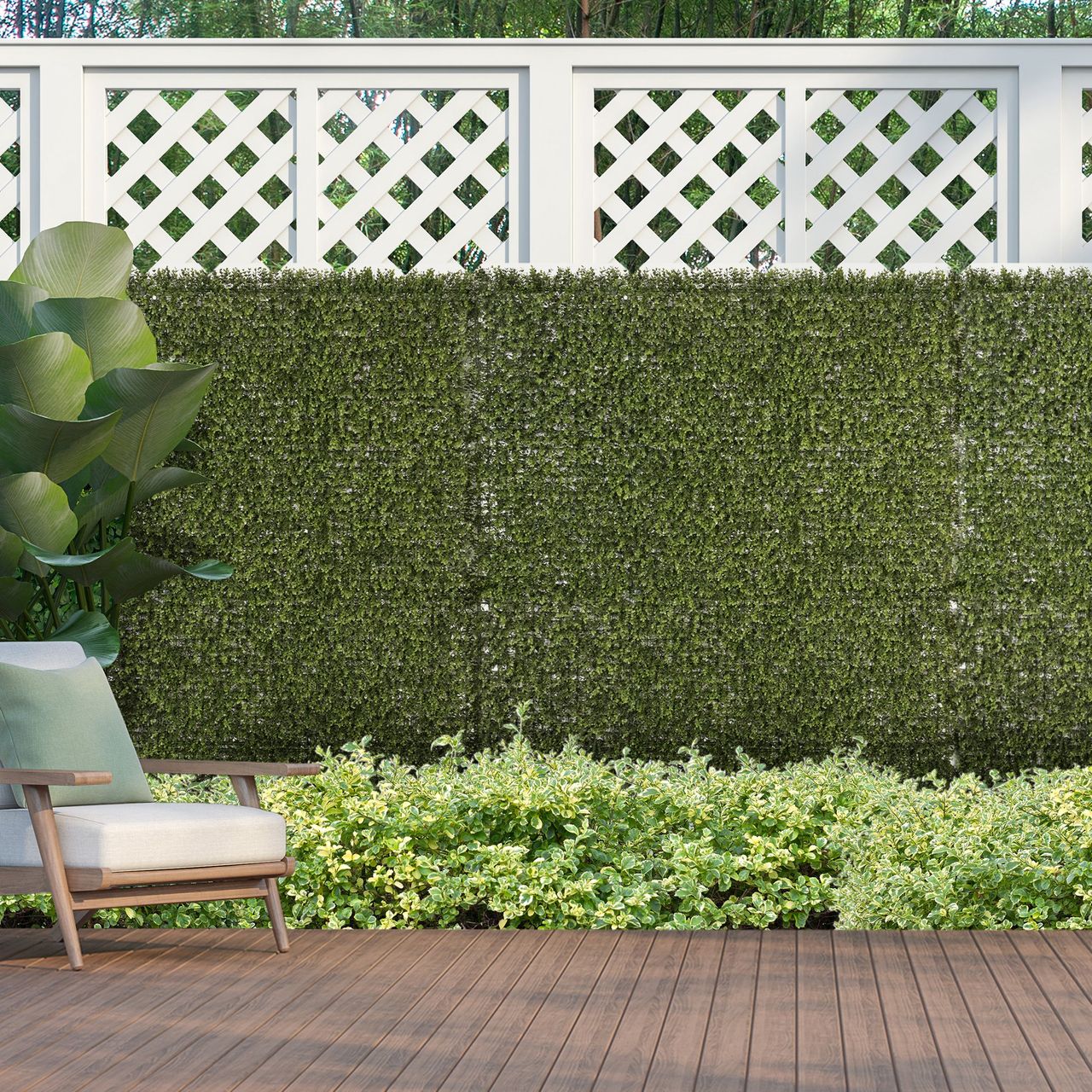 Outsunny 12 Stück künstliches Pflanzenwand Hecke 50x50 cm