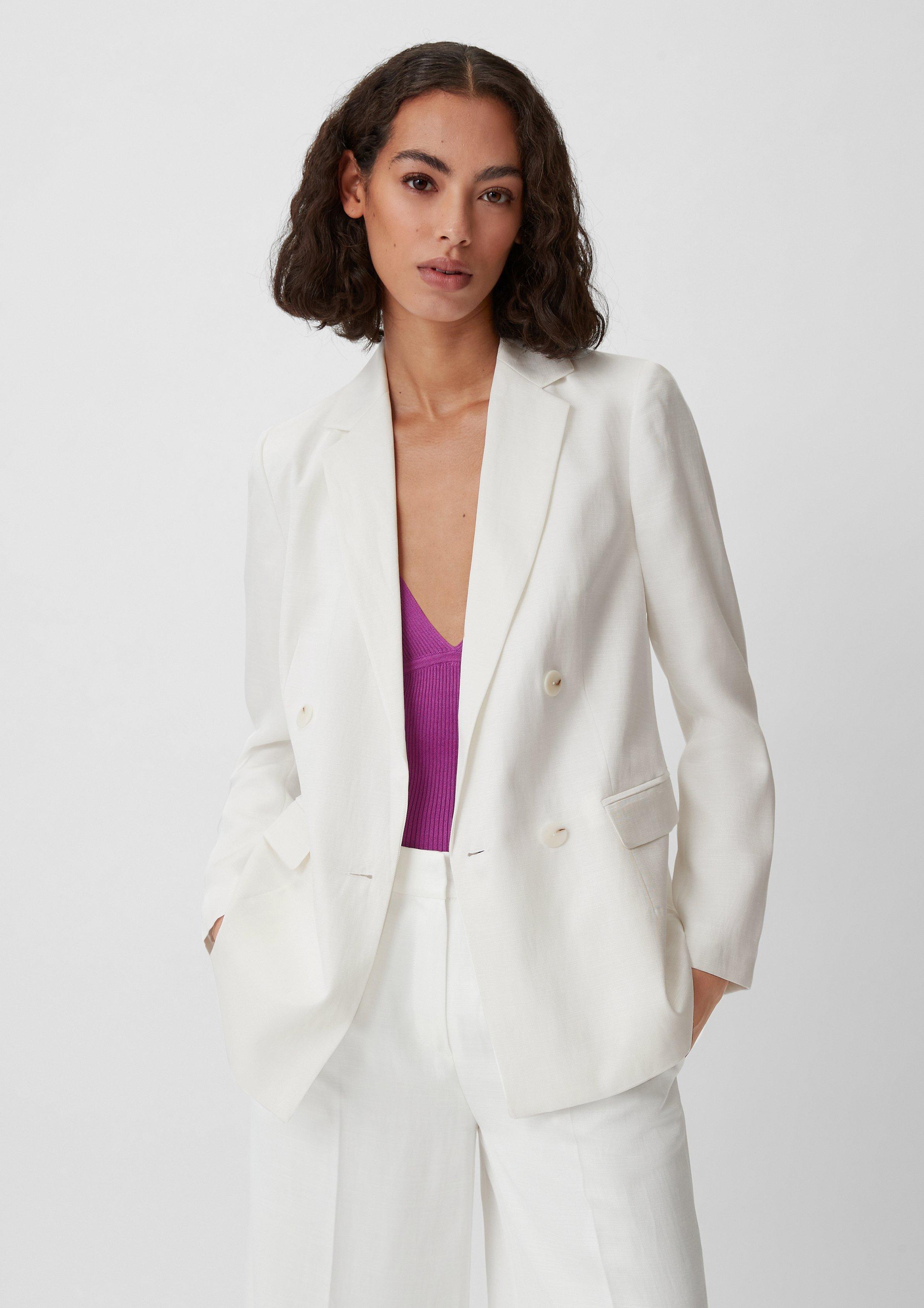 Blazer aus Leinenmix - weiß