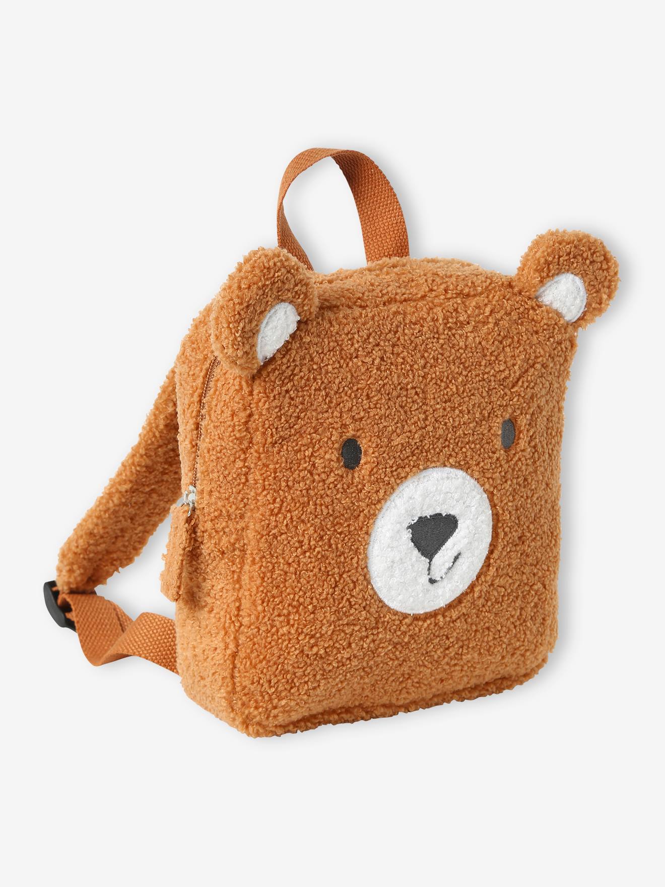 Sac à dos ours enfant en sherpa brun