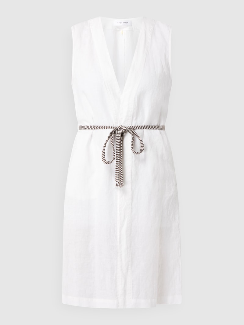 Longweste aus Leinen in offwhite