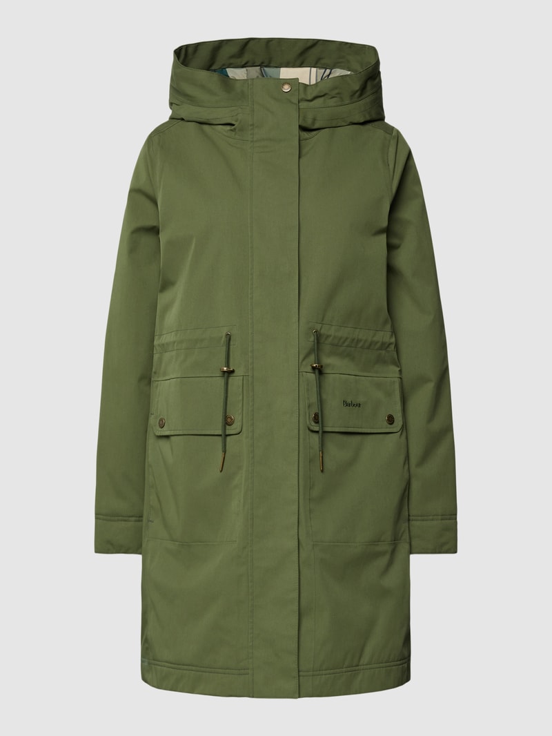 Jacke mit Kapuze Modell 'BOWLEES' in olivgrün