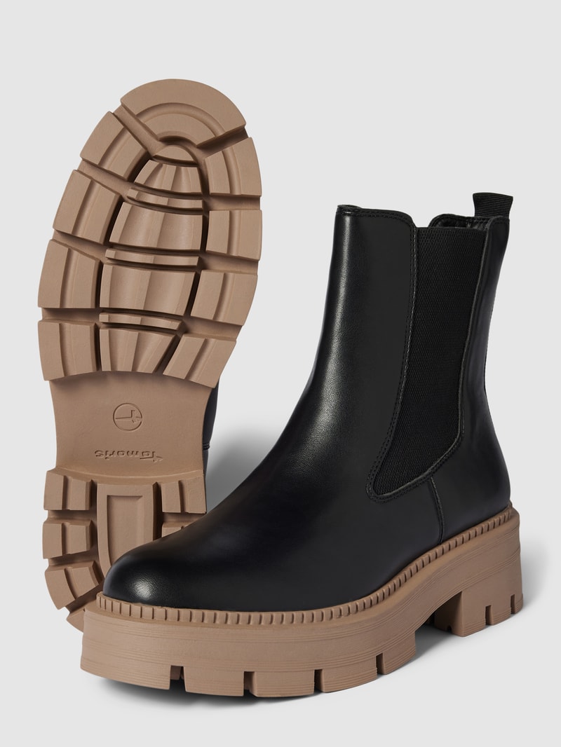 Stiefel aus Leder Modell 'CHELSEA' in schwarz