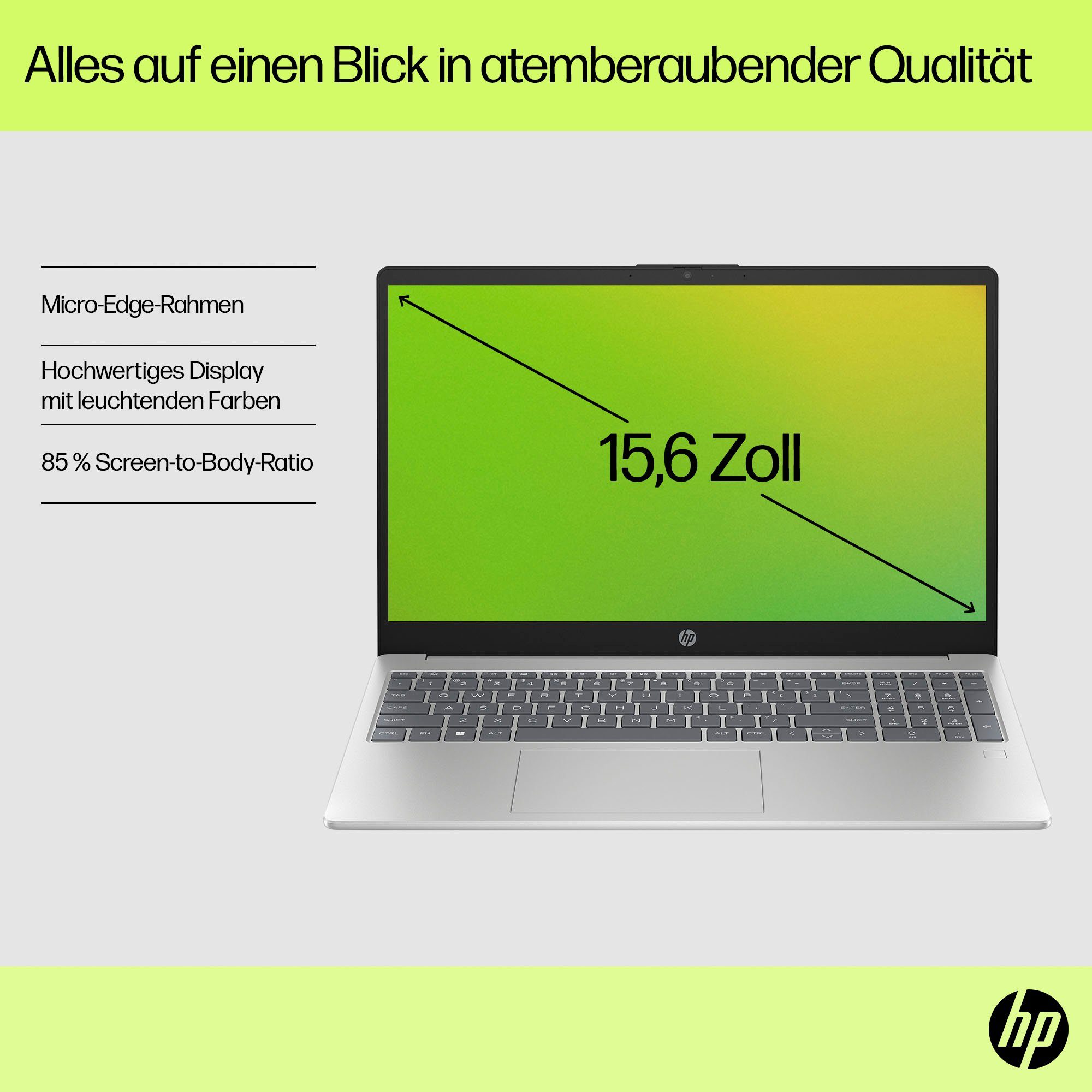 HP 15s-fq2235ng Notebook (39,6 cm/15,6 Zoll, Intel Core i3 1115G4, UHD Graphics, 512 GB SSD)