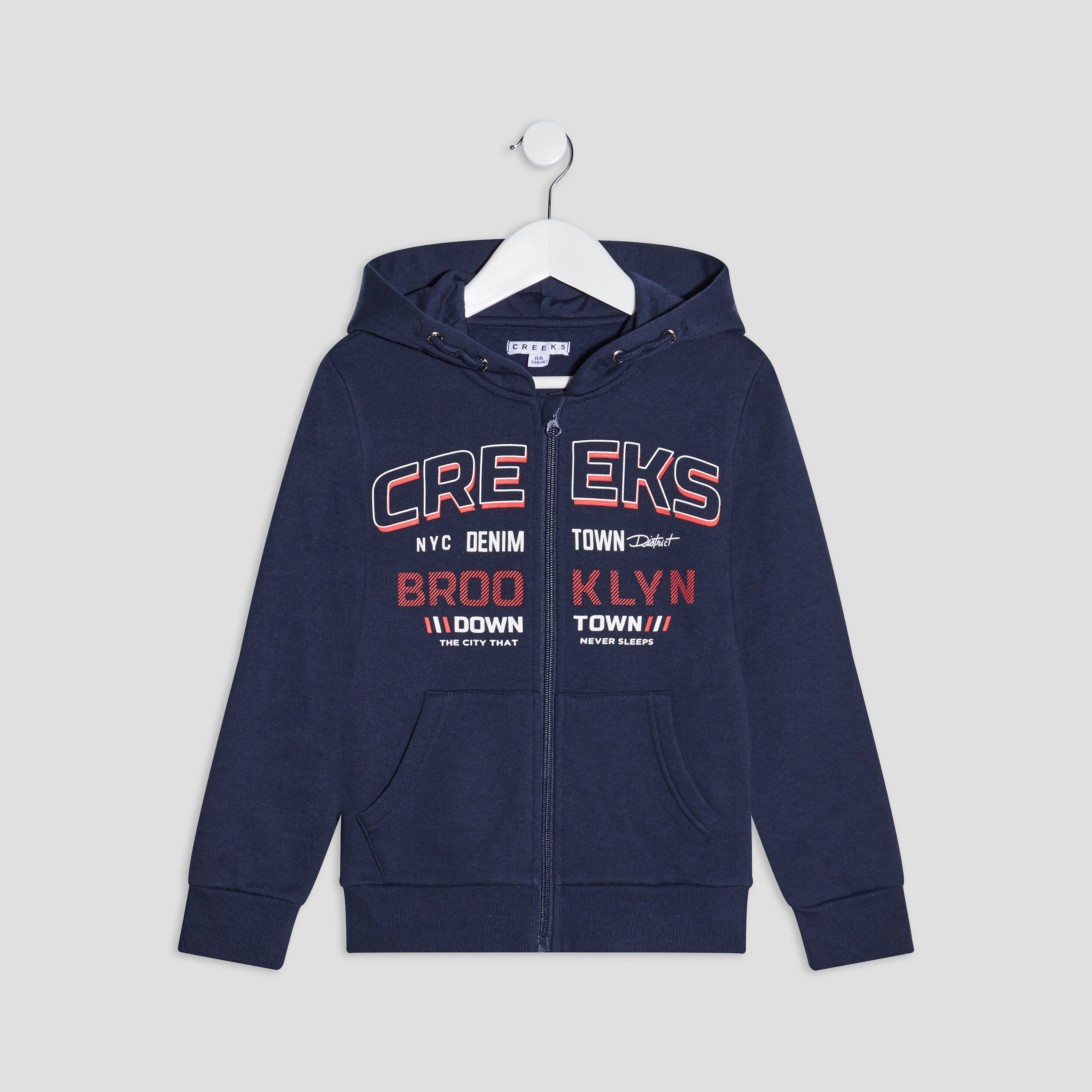 Sweat zippé à capuche Creeks bleu marine garçon | La Halle