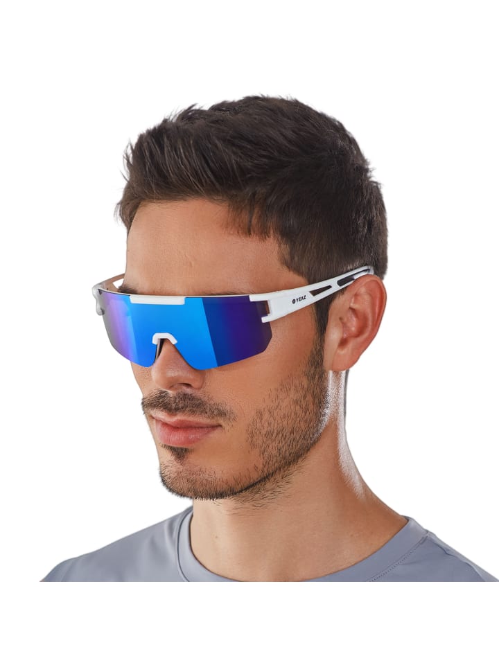 YEAZ SUNSPARK Sport-Sonnenbrille Bright White/Blue in blau günstig kaufen onesize