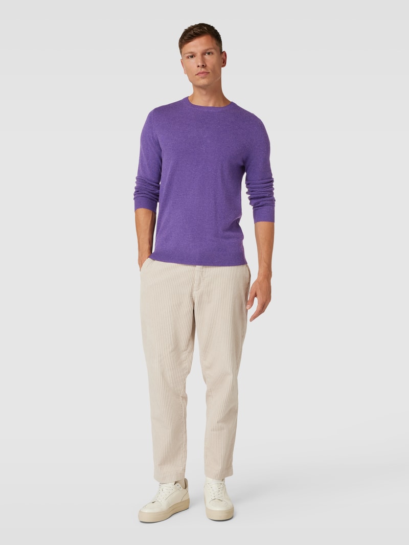 Strickpullover in melierter Optik in fuchsia meliert
