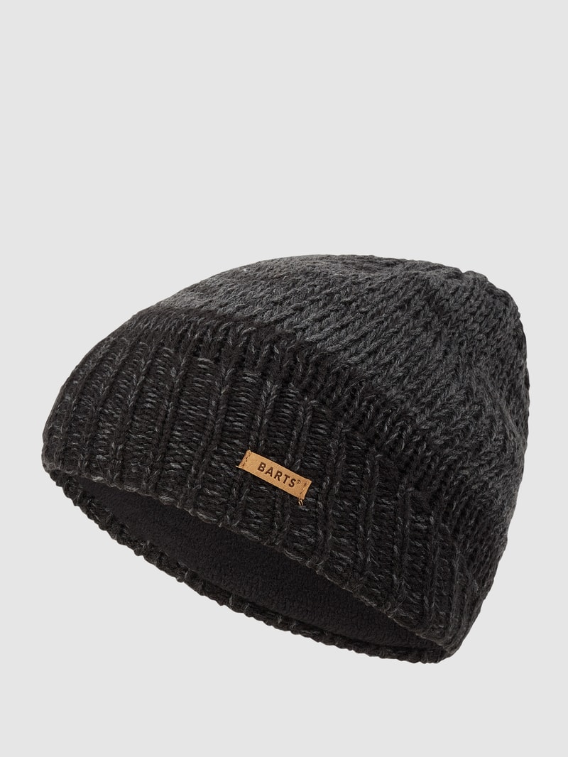 Mütze mit Rippenstruktur Modell 'Brighton' in schwarz