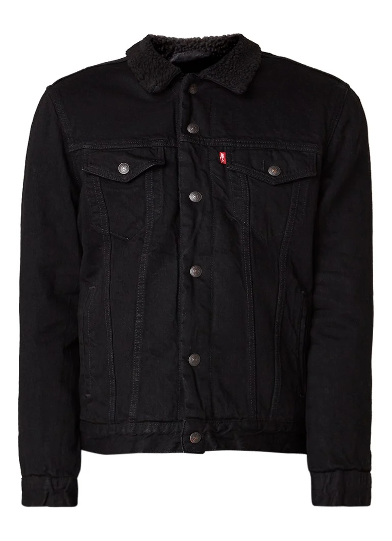Jachetă din denim Levi's type 3 cu căptușeală din sherpa și fleece.