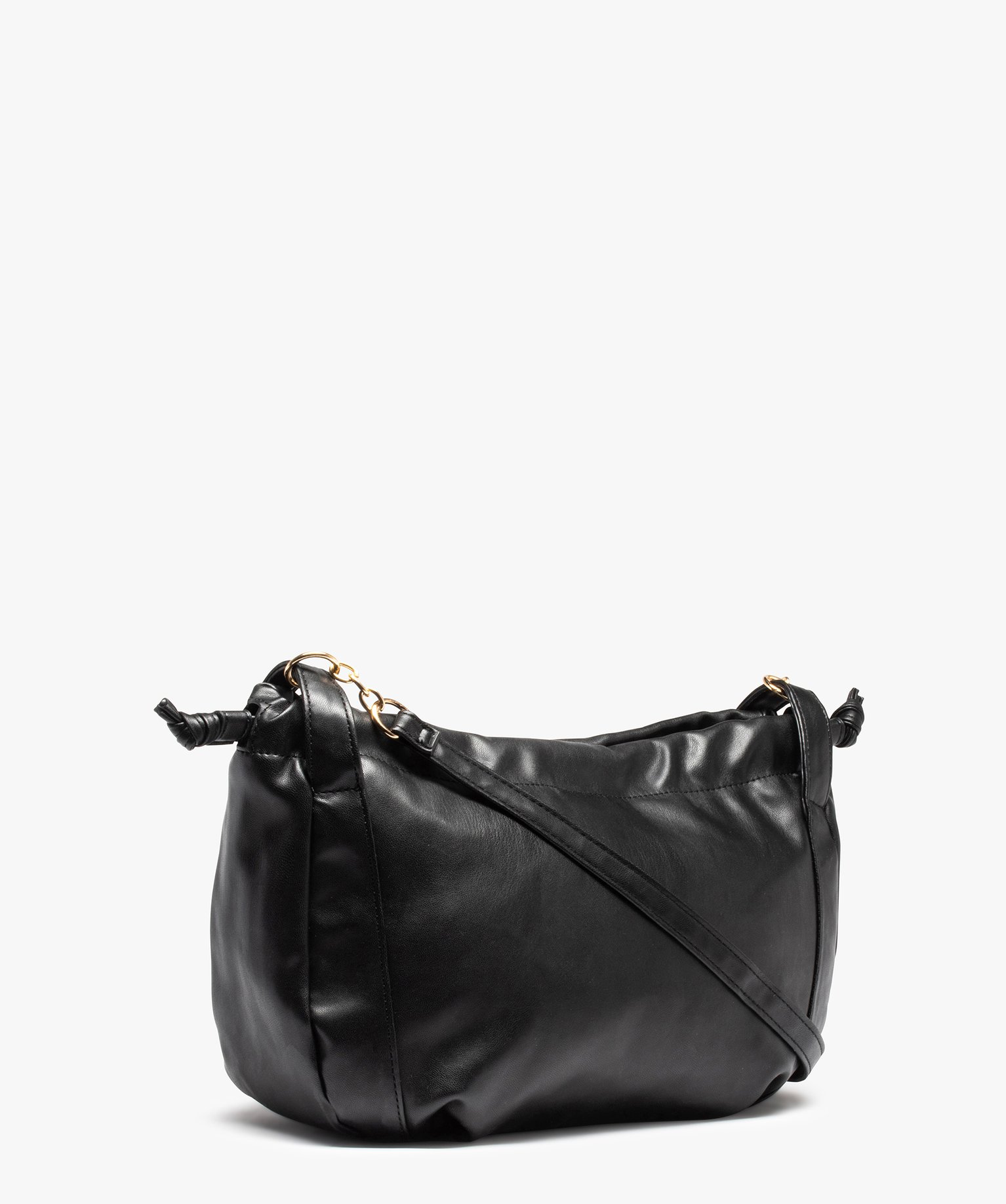 Sac femme en matière souple avec cordons coulissants noir | GEMO