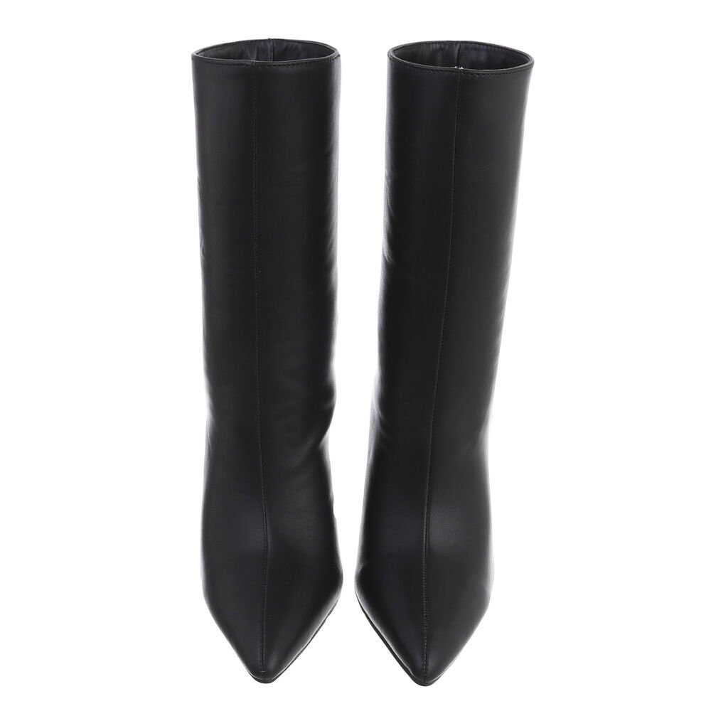 Ital-Design Damen Abendschuhe Elegant High-Heel-Stiefelette Pfennig-/Stilettoabsatz High-Heel Stiefeletten in Schwarz