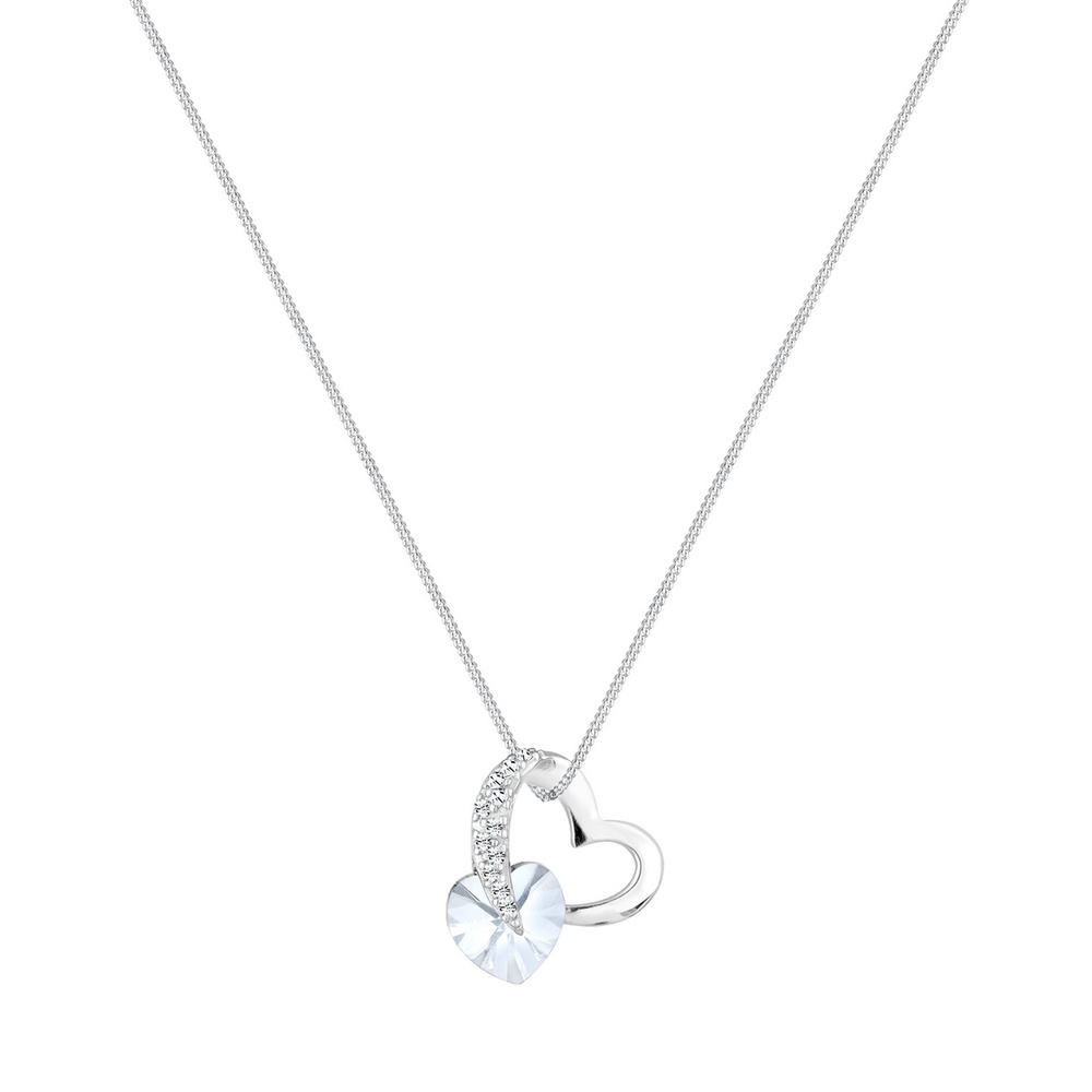 Elli Elli Collier Femme Coeur Glamoureux avec Cristal  en Argent Sterling 925 collier