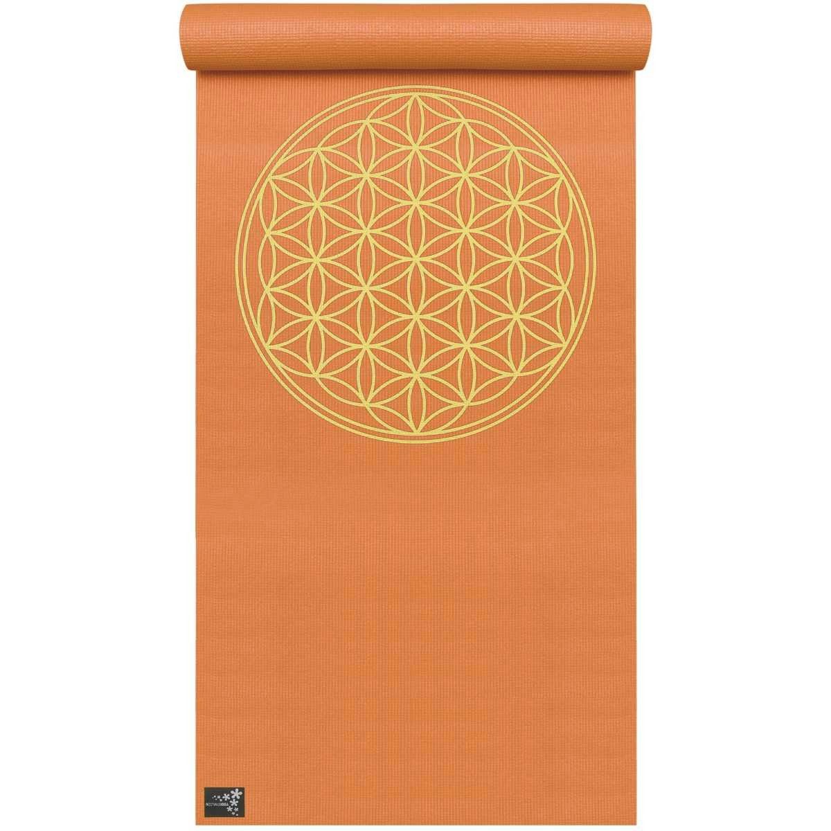 Yogistar Yogamatte Yogistar Yogamatte Basic Flower of Life, Naturkautschuk, rutschfest, stoßdämpfend, pflegeleicht, hohe Qualität