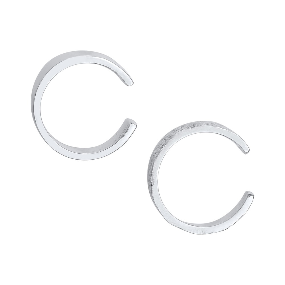 Elli Elli Boucles d'Oreilles Femmes Set Earcuff Basique Martelé en argent sterling 925 Boucles d'oreilles